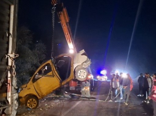 Tragic Collision Between a Car and a Trolley in Churu