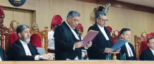 Chief Justice Manindra Mohan Srivastava administered oath to Justice Manish Sharma.